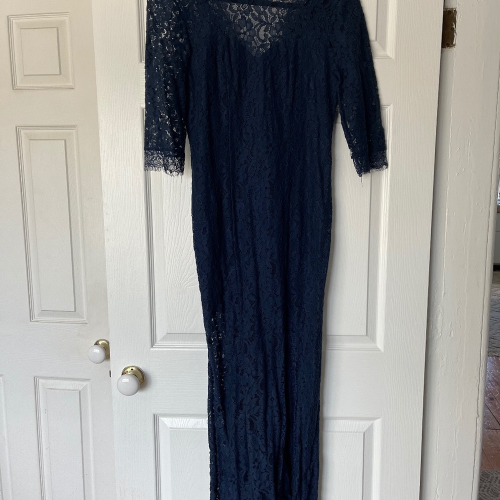 Lace navy blue dress